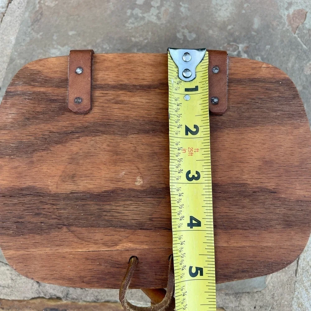 Vintage 80's Longaberger Handwoven Wood Small Lidded Basket 7” X 5” X 4”